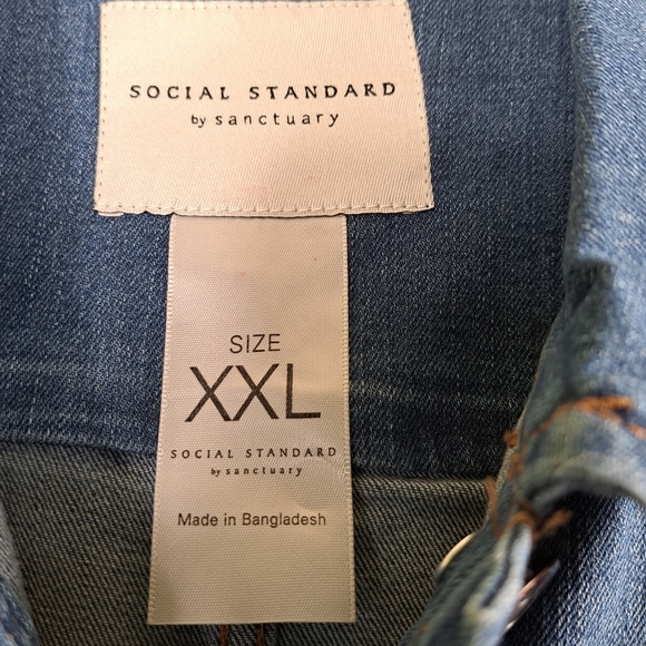 Social Standard by Sanctuary XXL Denim Jean Jacket - Picture 5 of 12